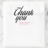 Stickers Merci calligraphique noir et blanc (Sac)