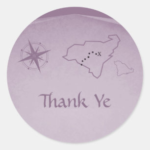Stickers Merci Carte Trésor, Violet