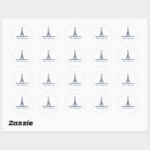 Stickers Merci Chic Parisien, Bleu (Feuille)