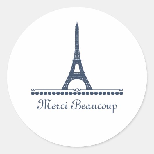 Stickers Merci Chic Parisien, Bleu (Devant)
