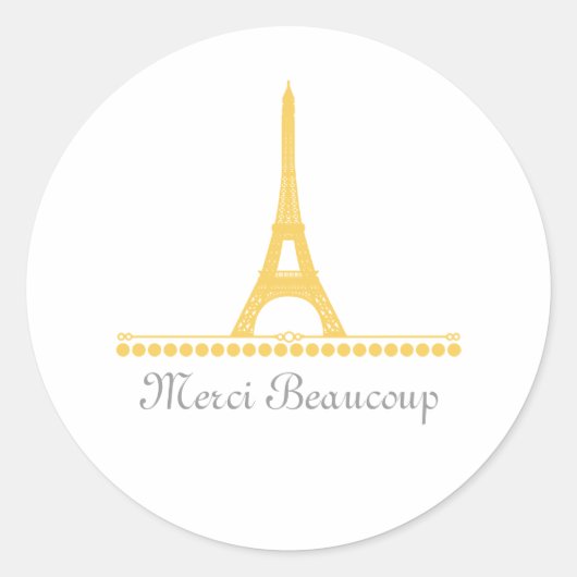 Stickers Merci Chic Parisien, Jaune (Devant)