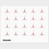 Stickers Merci Chic Parisien, Rouge (Feuille)