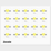 Stickers Merci coeur, Jaune (Feuille)