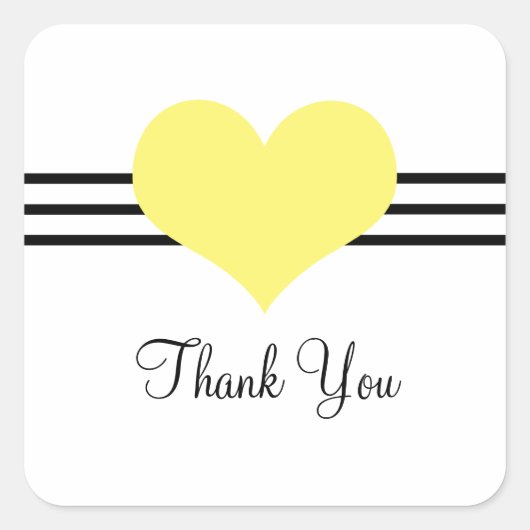 Stickers Merci coeur, Jaune (Devant)