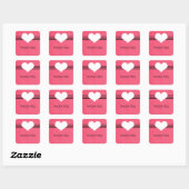 Stickers Merci Coeur moderne, Rose (Feuille)