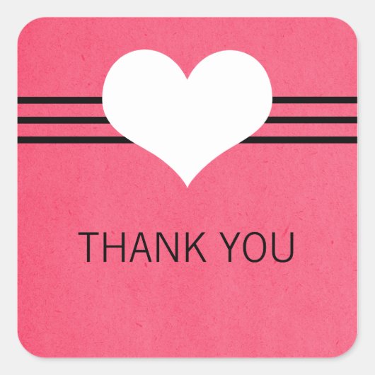 Stickers Merci Coeur moderne, Rose (Devant)