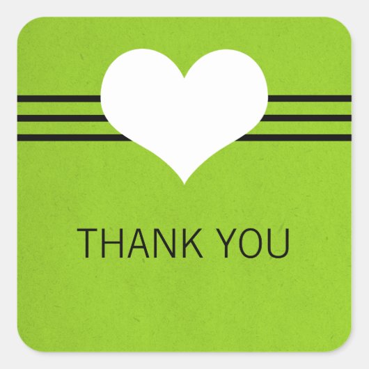 Stickers Merci Coeur moderne, Vert (Devant)