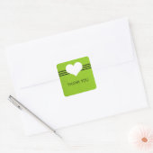 Stickers Merci Coeur moderne, Vert (Enveloppe)