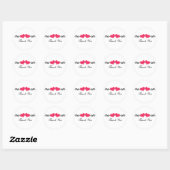 Stickers Merci Coeurs Élégants, Rose (Feuille)