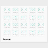 Stickers Merci Confetti Vert Turquoise (Feuille)
