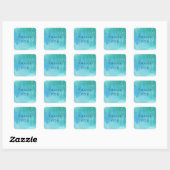 Stickers Merci couleur Aquarelle bleu Ombre (Feuille)