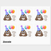 Stickers Merci Customisé Poop Emoji Anniversaire (Feuille)