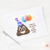 Stickers Merci Customisé Poop Emoji Anniversaire (Enveloppe)