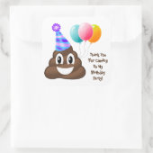 Stickers Merci Customisé Poop Emoji Anniversaire (Sac)