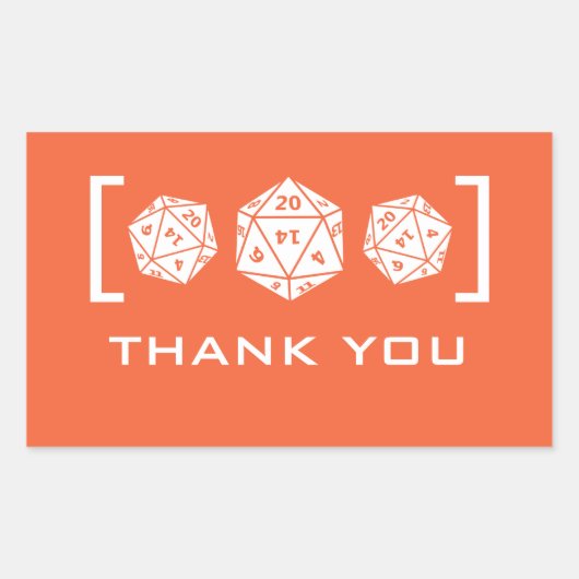 Stickers Merci D20 Dice Orange (Devant)
