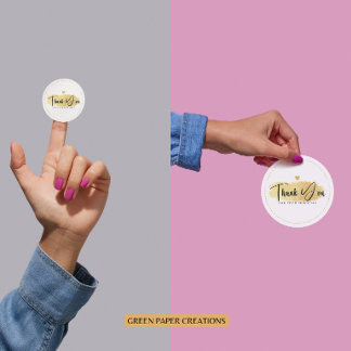 Stickers Merci d'affaires Or, stickers Cercle