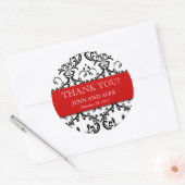 Stickers Merci Damas Mariage Faveurs Rouge (Enveloppe)
