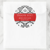 Stickers Merci Damas Mariage Faveurs Rouge (Sac)