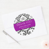 Stickers Merci Damas Mariage Faveurs Violet (Enveloppe)