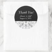 Stickers Merci Damask noir et blanc (Sac)