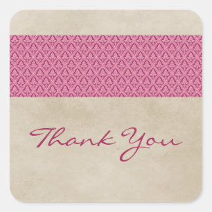 Stickers Merci Damask Russe rose