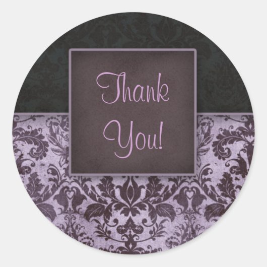 Stickers Merci Damask violet (Devant)