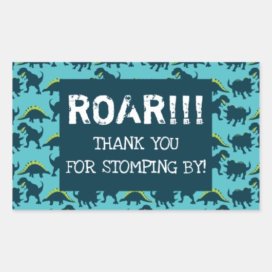 Stickers Merci d'anniversaire de Dinosaur (Devant)