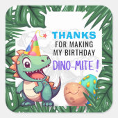 Stickers Merci d'anniversaire Dino-mite (Devant)