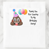 Stickers Merci d'anniversaire Emoji Poop (Sac)