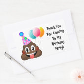 Stickers Merci d'anniversaire Emoji Poop (Enveloppe)