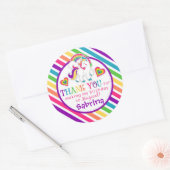 Stickers Merci d'anniversaire Rainbow Pony Unicorn (Enveloppe)