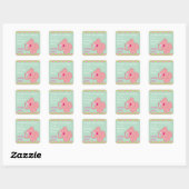 Stickers Merci d'anniversaire rose Elephant (Feuille)