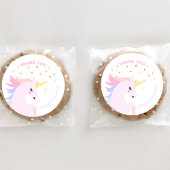 Stickers Merci d'anniversaire rose Unicorne