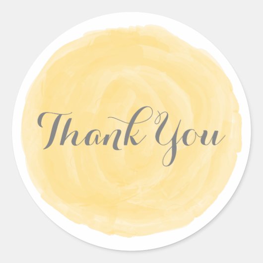 Stickers Merci d'aquarelle jaune (Devant)