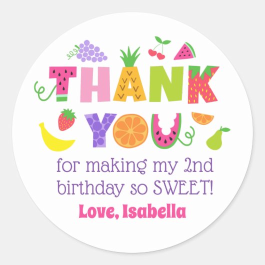 Stickers Merci de 2 ans TWOtti Frutti (Devant)