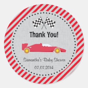 Stickers Merci de Baby shower de voitures Red Race