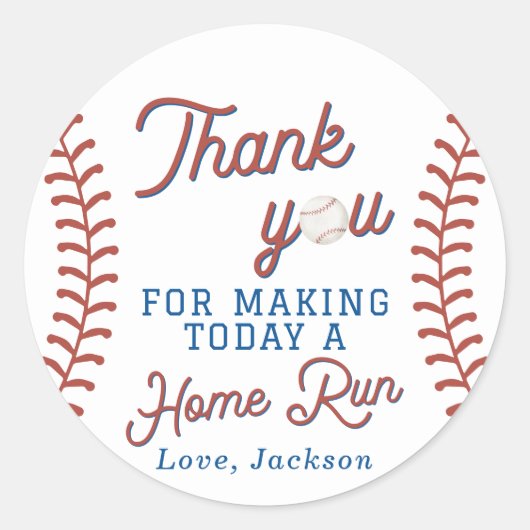 Stickers Merci de baseball | Première fête d'anniv (Devant)