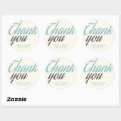 Stickers Merci de calligraphie blanc turquoise (Feuille)