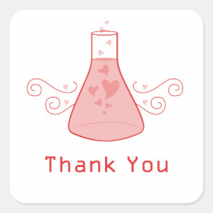 Stickers Merci de chimie douce rouge