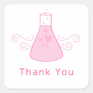 Stickers Merci de chimie rose douce
