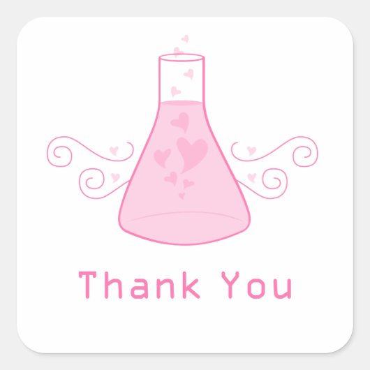 Stickers Merci de chimie rose douce (Devant)