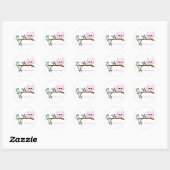 Stickers Merci de Chouette rose (Feuille)