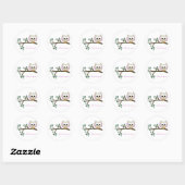 Stickers Merci de Chouette rose (Feuille)
