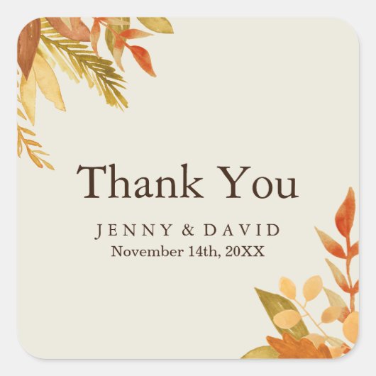 Stickers Merci de chute d'aquarelle (Devant)