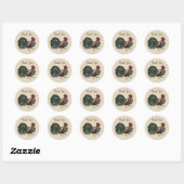 Stickers Merci de coq de la ferme Barnyard (Feuille)