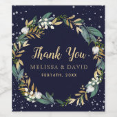 Stickers Merci de couronne bleu nuit (Étiquettes simples)