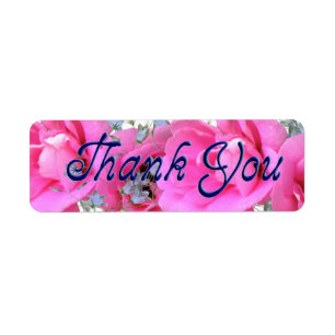 Stickers Merci de fleurs roses douces - Étiquettes