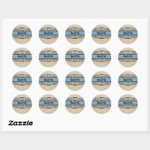Stickers Merci de frontière bleu fleuri (Feuille)