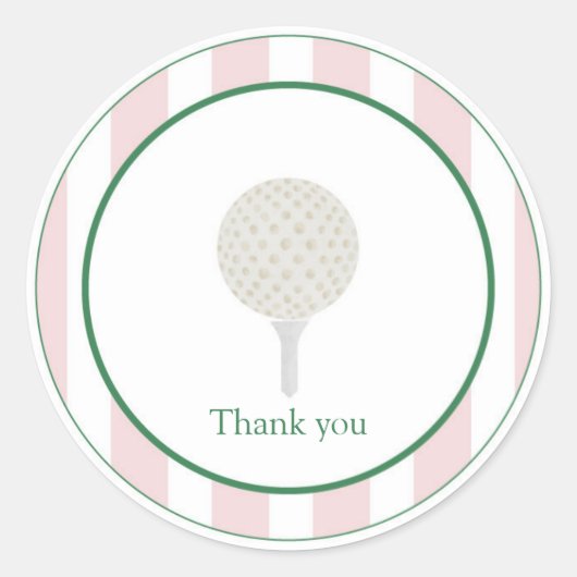 Stickers Merci de golf rose (Devant)