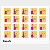 Stickers Merci de guitare rose (Feuille)
